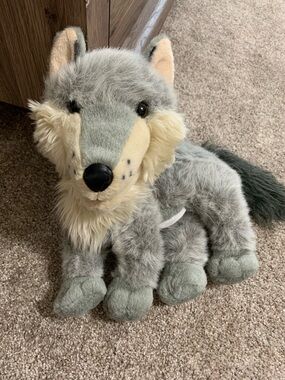 ZOONA GRAY WOLF COYOTE Plush Stuffed Animal Puppet 14" Vintage 2006